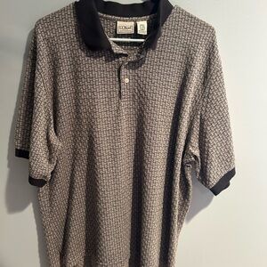 L.L. Bean Men's Black and Gray Polo Shirt